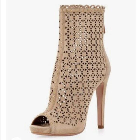 Prada Perforated Suede Ankle Boot, Sand–New! - Picture 5 of 10